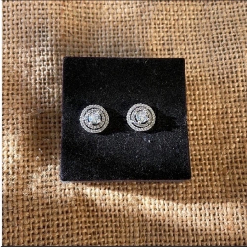 Pandora Solitaire Cut 925 Sterling Silver Cluster Chandelier Halo Earrings New - Picture 11 of 12